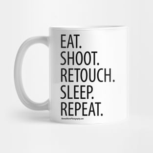 Eat, shoot, repeat - Black Font Mug